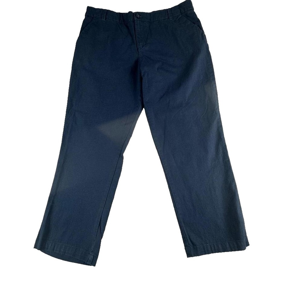 Patagonia Chino Pants Women 12 Navy Blue Cropped Organic Cotton Stretch Gorpcore